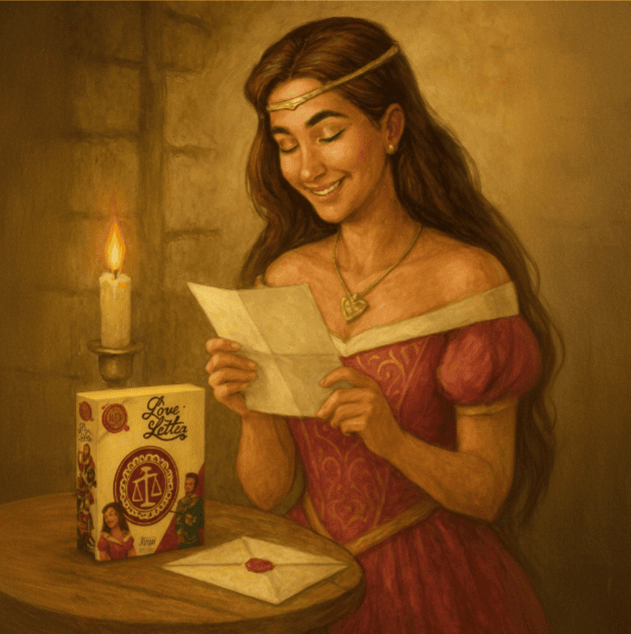 Image de la princesse du jeu Love Letter qui lit une lettre d'amour